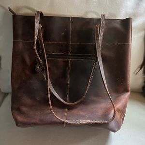S-ZONE Vintage Crazy Horse Leather Tote Bag Large Work Shoulder Purse Handbag